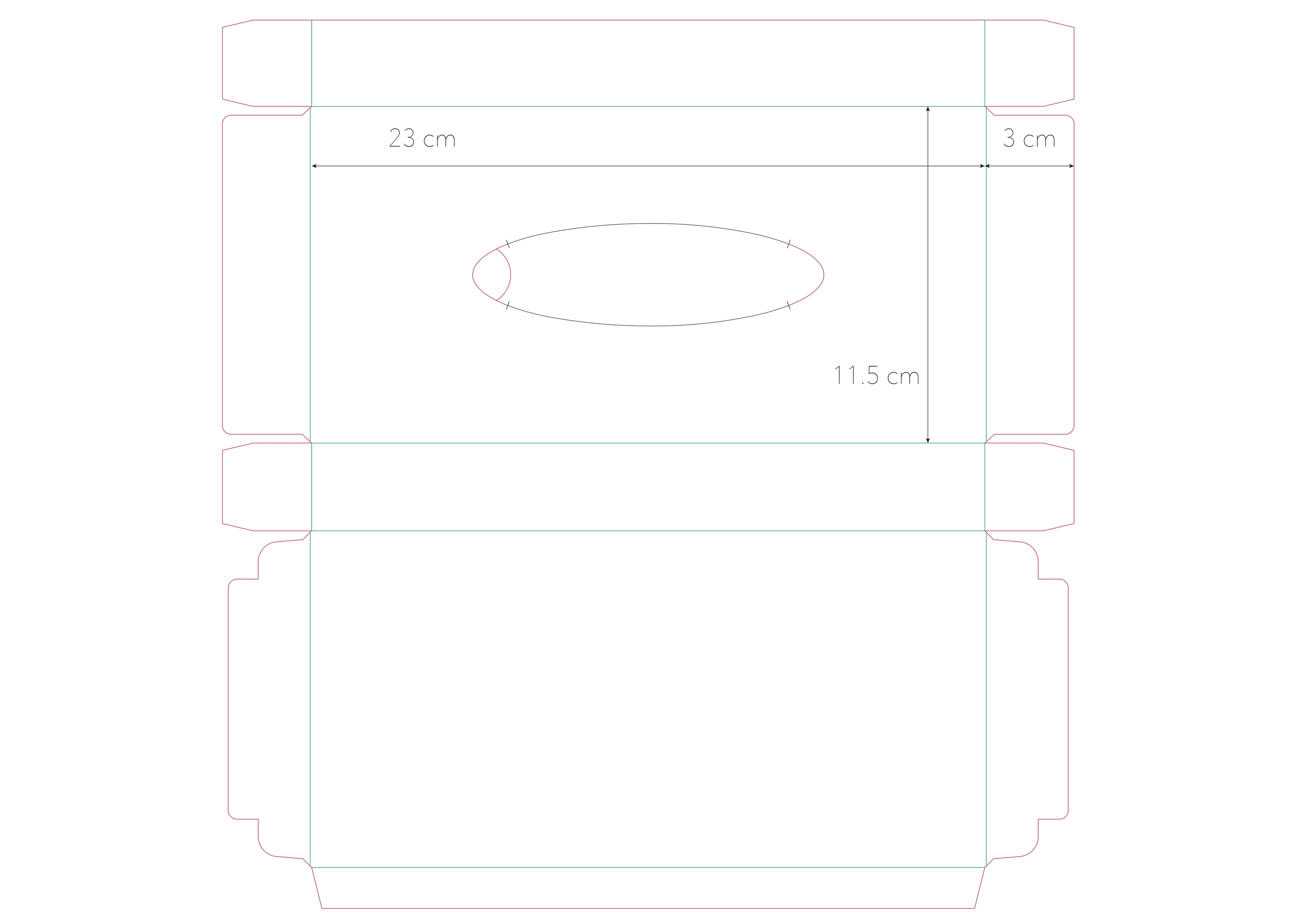 Custom Printed Tissue Box – 230 × 115 × 30 mm